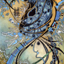 "Beyond the Blue Forrest"<br />Giclee kunsttrykk/52x37cm<br />Tegnet fra kruseduller av Merit Hemmingson, svensk musiker og komponist.<br />Se video av hele prosessen på www.taradjume.com