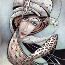 "The Wind Charmer"<br />Giclee kunsttrykk/52x37cm<br />Tegnet fra kruseduller av Melodi May Budak, oversetter, forlegger journalist og nyhetsanker.<br />Se video av hele prosessen på www.taradjume.com