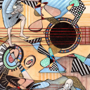 "Reverberation"<br />Giclee kunsttrykk/52x37cm<br />Tegnet ut fra kruseduller av musikeren Jonas Fjell. <br />Se video av hele prosessen på www.taradjume.com