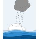 Happy Svaberg - Finally 1. <br />Svabergene blir veldig glade for regn. De elsker å bli avkjølt. Bildet ble laget når det endelig kom regn etter mye sol og tørke. Bildet er i blåtoner fra lyst til mørkt.